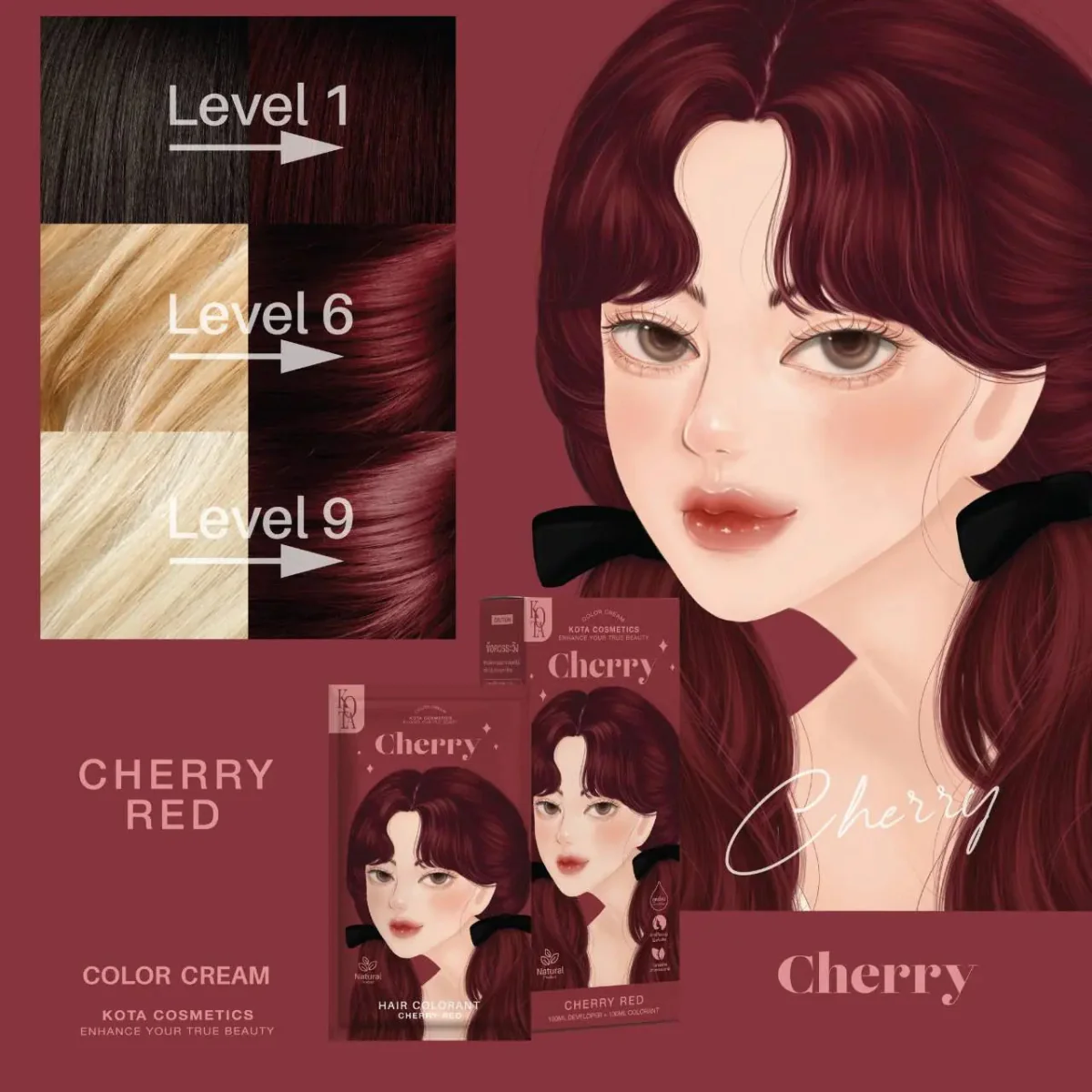 صبغة شعر لون كرزي كوتا | Kota CHERRY – CHERRY RED - Image 3