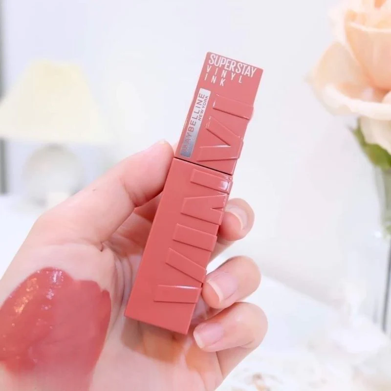 احمر شفاه سوبرستاي بيتشي مايبلين | Maybelline superstay vinyl ink liquid lipstick peachy - Image 4