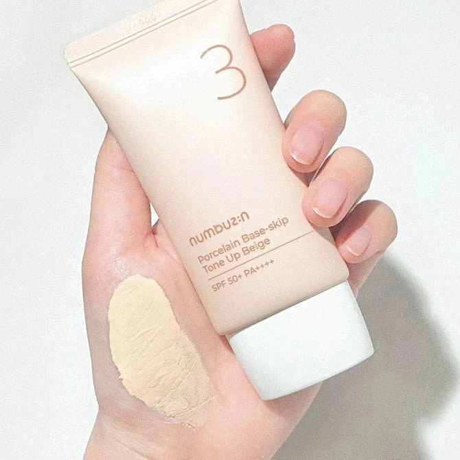 برايمر و واقي شمس نمبوزين - 50مل | Numbuzin Porcelain Base Skip Tone Up Beige Cream Spf50 Pa+++ - Image 4