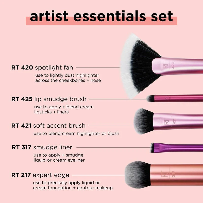 مجموعة فرش ارتيست ريل تكنيك | Real Techniques Artist Essentials Set - Image 4