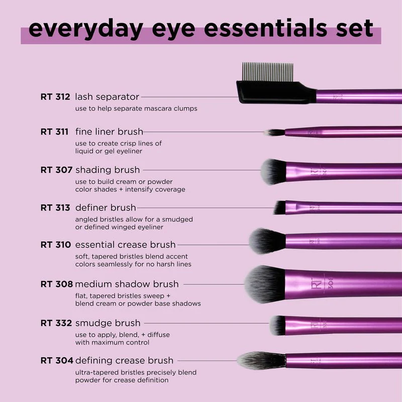 مجموعة فرش مكياج العيون ريل تكنيك | Real Techniques Everyday Eye Essentials Set - Image 4